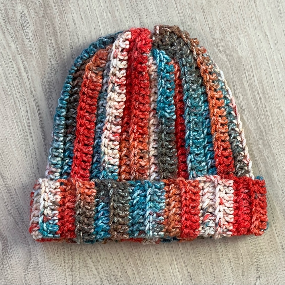 Multicolor Chunky Striped Knit Beanie by |A Lil’s Crochet Collection